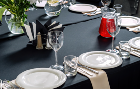 Restaurant Laundry Black And White Table Setting 600X600