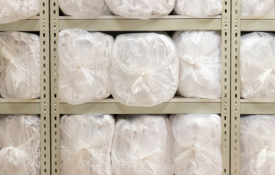 Linen Laundry Packaged On Shelves 600X600