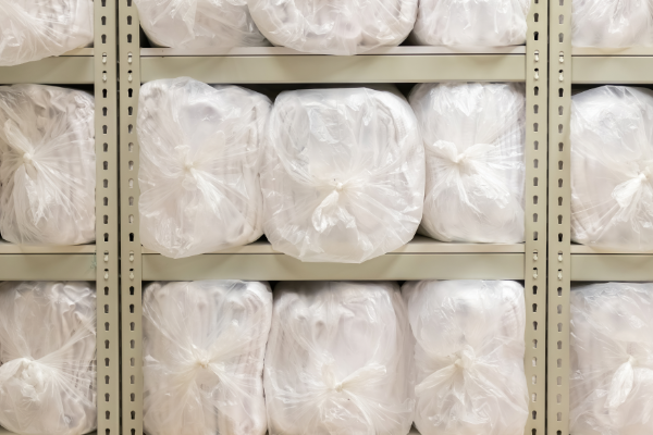 Linen Laundry Packaged On Shelves 600X600